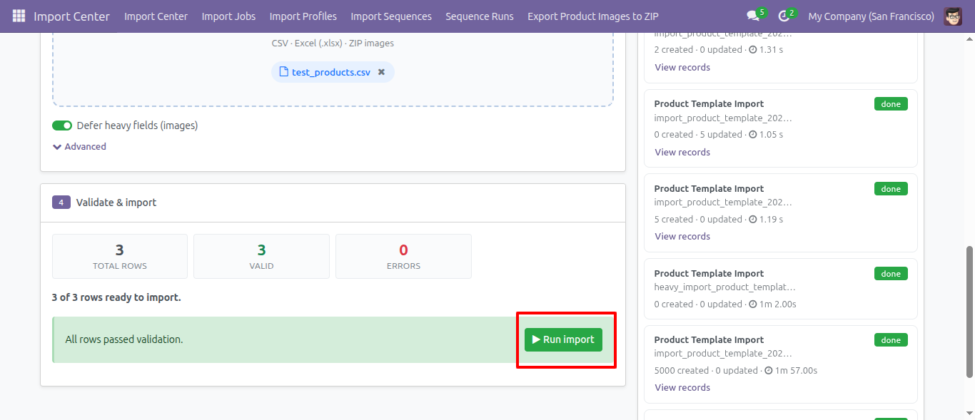 Real Dry-Run Validation & Run Import